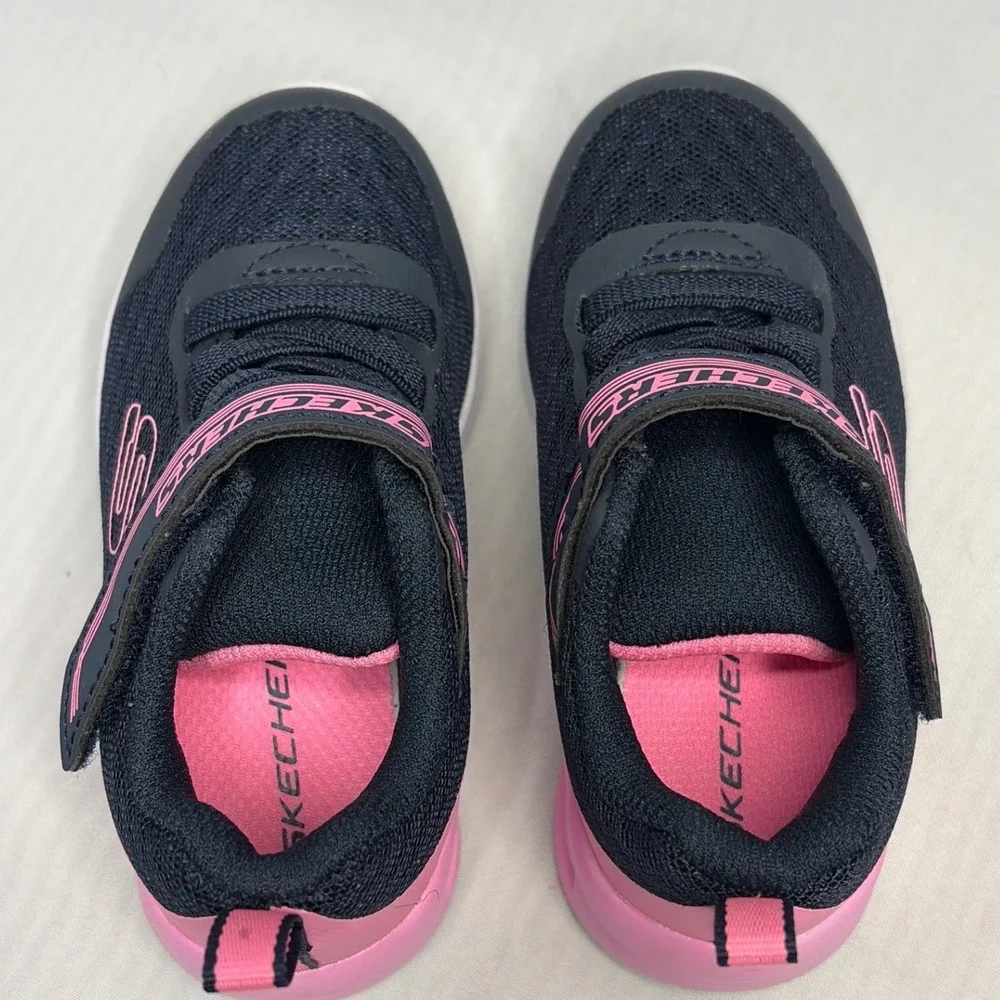 Skechers Toddler Microspec Max Navy Pink Sneakers 302343N Size 6